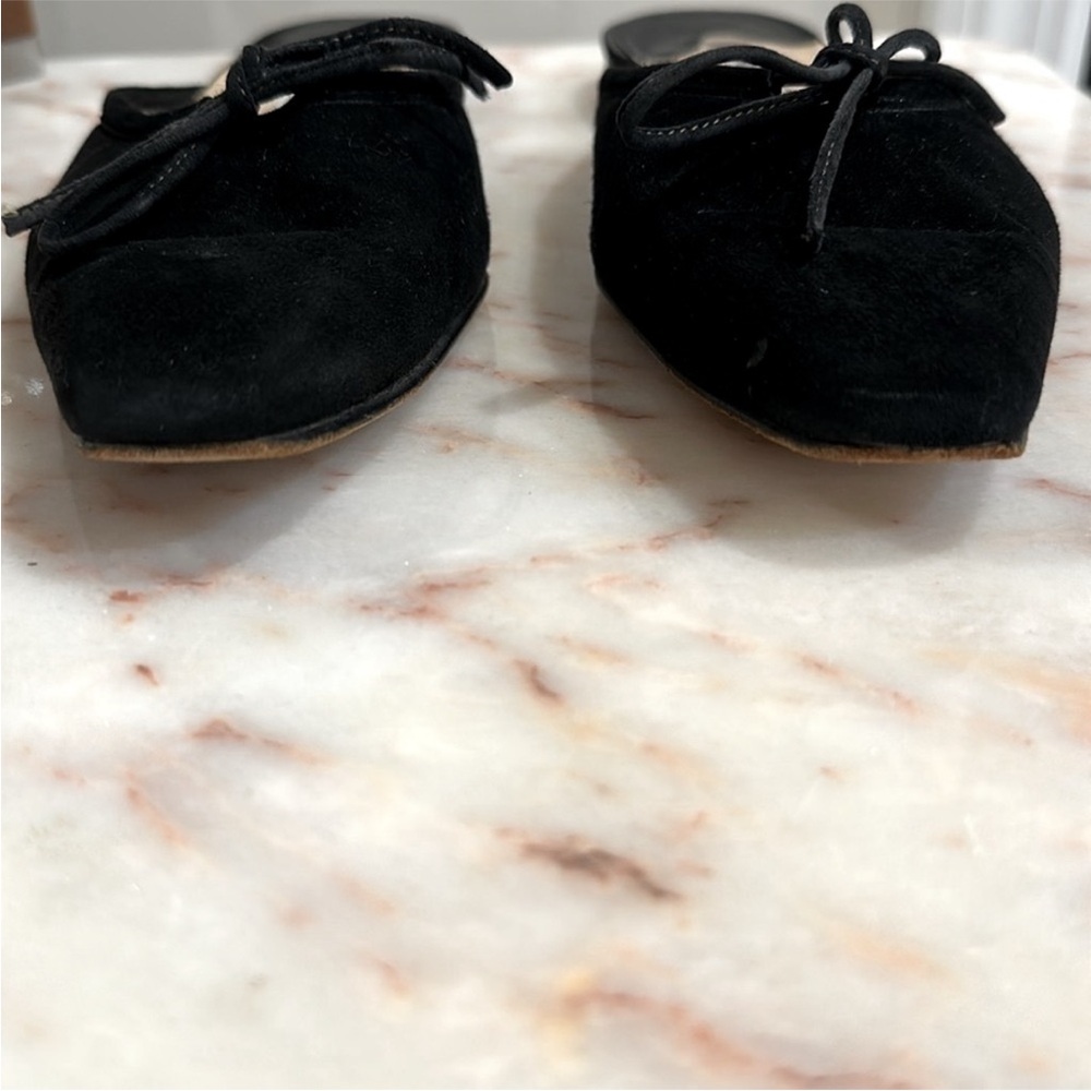 Manolo Blahnik Ballerimu Black Suede Flats - Picture 3 of 3